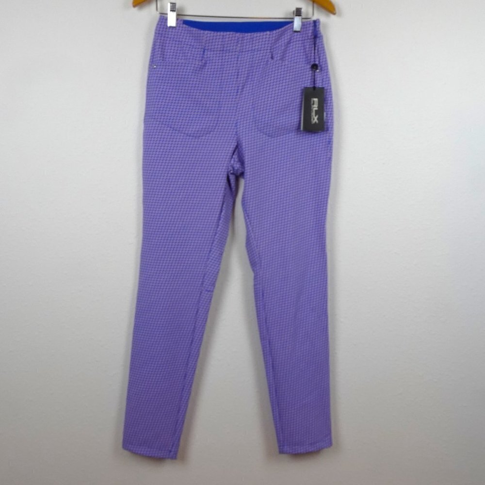 RLX Ralph Lauren Golf Pants Women's Size 6 Blue Diamond Print Stretch